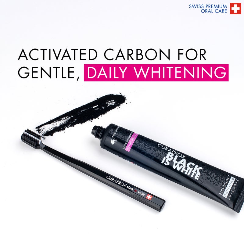 CURAPROX Black Is White Toothpaste - Gentle Cleaning for Sensitive Teeth & Gums I Ideal for Plaque Removal, 1 Pack - Image 3